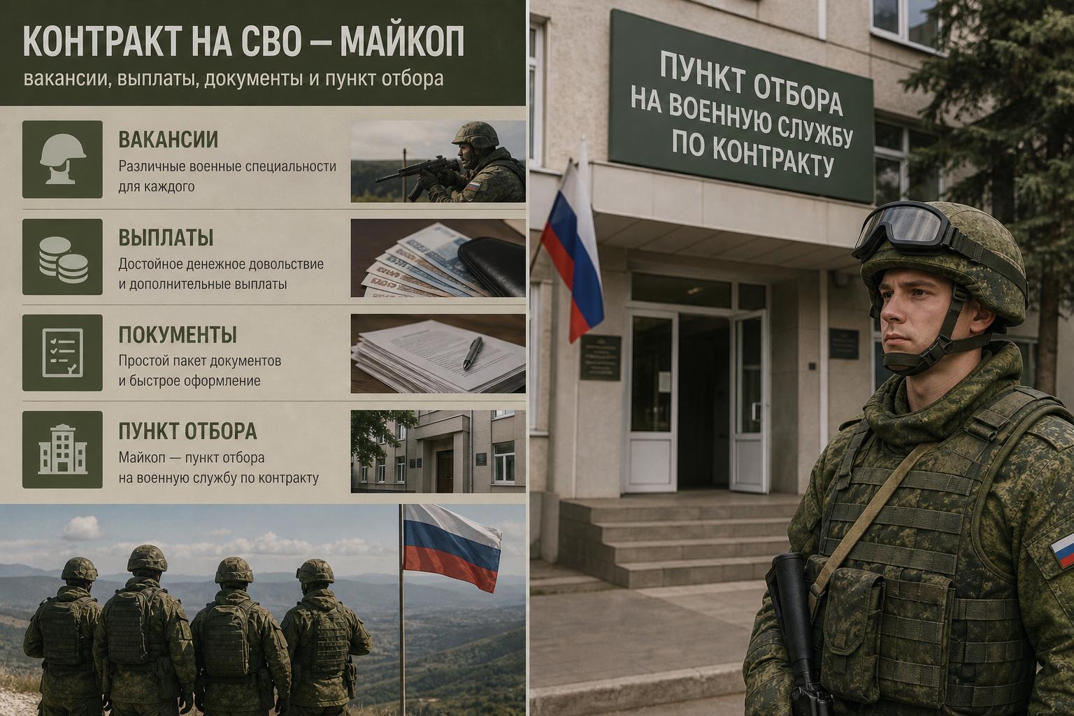Контракт на СВО — Майкоп: вакансии, выплаты, документы и пункт отбора. Пункт отбора и куда обращаться в Майкопе Контракт на СВО — Майкоп: вакансии, выплаты, документы и пункт отбора. Пункт отбора и куда обращаться в Майкопе