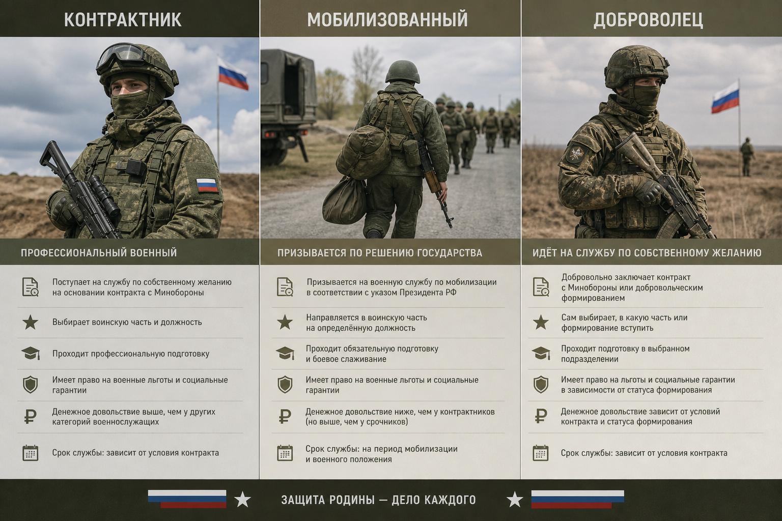 Чем контрактник отличается от мобилизованного и добровольца: простое объяснение без лишних слов
