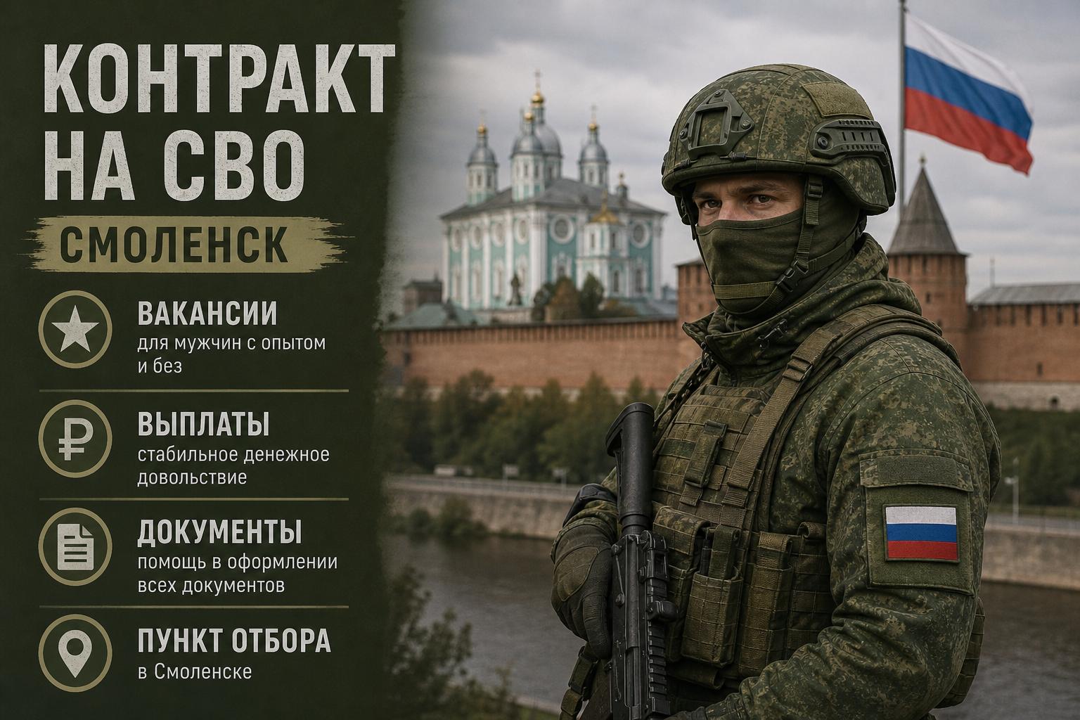Контракт на СВО в Смоленске: вакансии, выплаты, документы и куда обращаться
