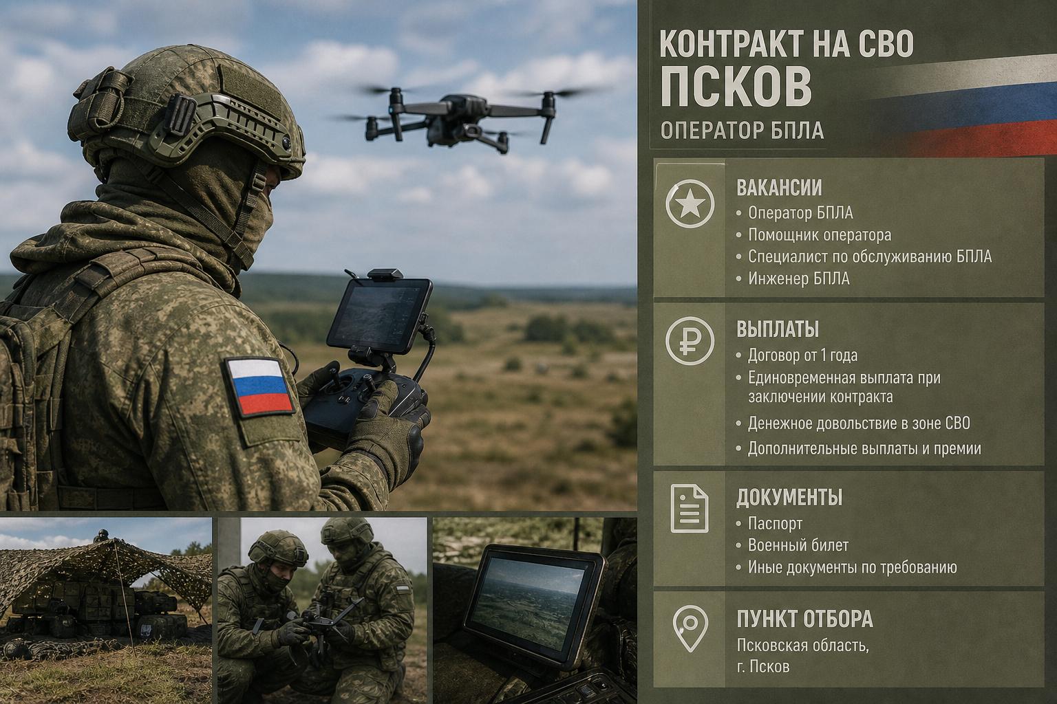 Контракт на СВО — Псков: вакансии, выплаты, документы и пункт отбора. Оператор БПЛА