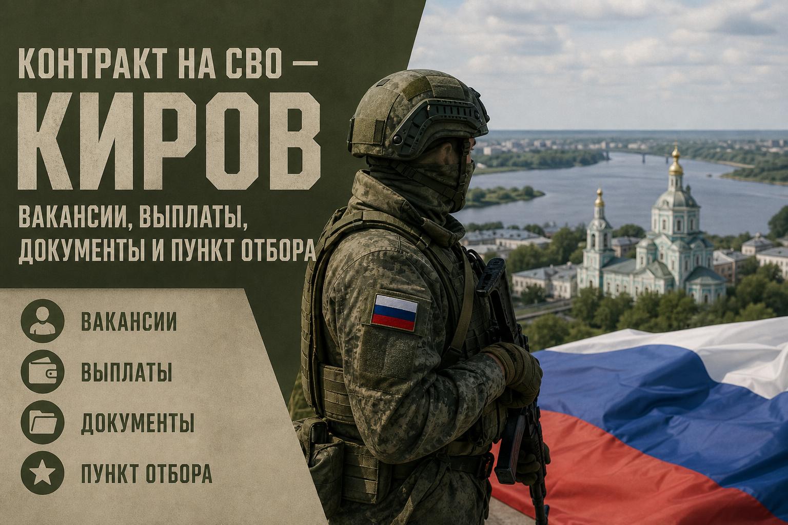 Контракт на СВО — Киров: вакансии, выплаты, документы и пункт отбора