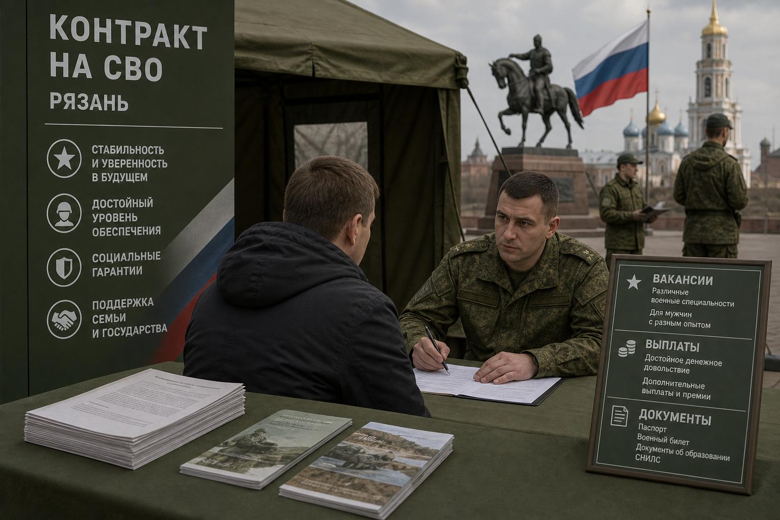 Контракт на СВО — Рязань: вакансии, выплаты, документы и пункт отбора