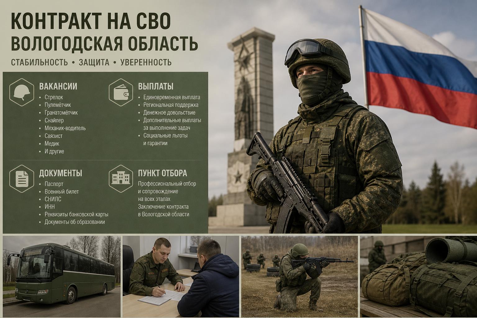 Контракт на СВО — Вологодская область: вакансии, выплаты, документы и пункт отбора. Часто просят подготовить Контракт на СВО — Вологодская область: вакансии, выплаты, документы и пункт отбора. Часто просят подготовить