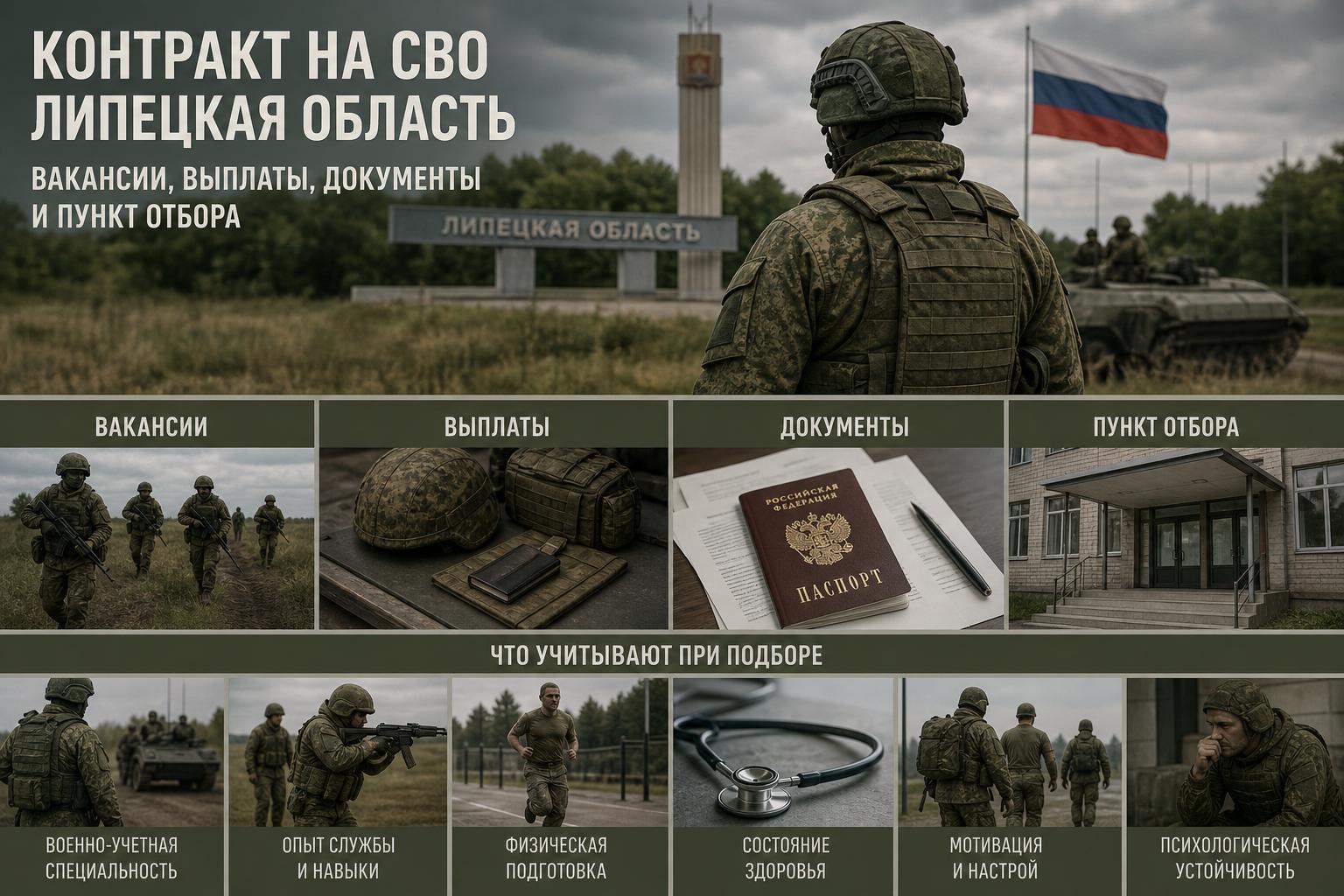 Контракт на СВО — Липецкая область: вакансии, выплаты, документы и пункт отбора. Что обычно учитывают при подборе Контракт на СВО — Липецкая область: вакансии, выплаты, документы и пункт отбора. Что обычно учитывают при подборе