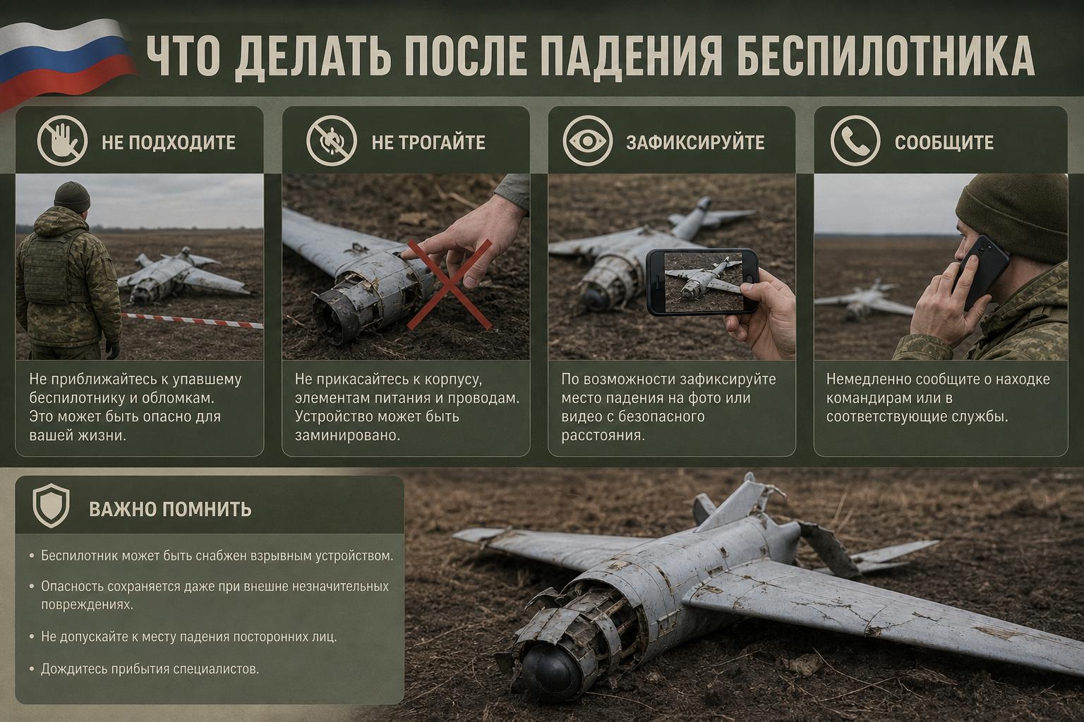 Что делать после падения беспилотника: как действовать спокойно и без лишнего риска