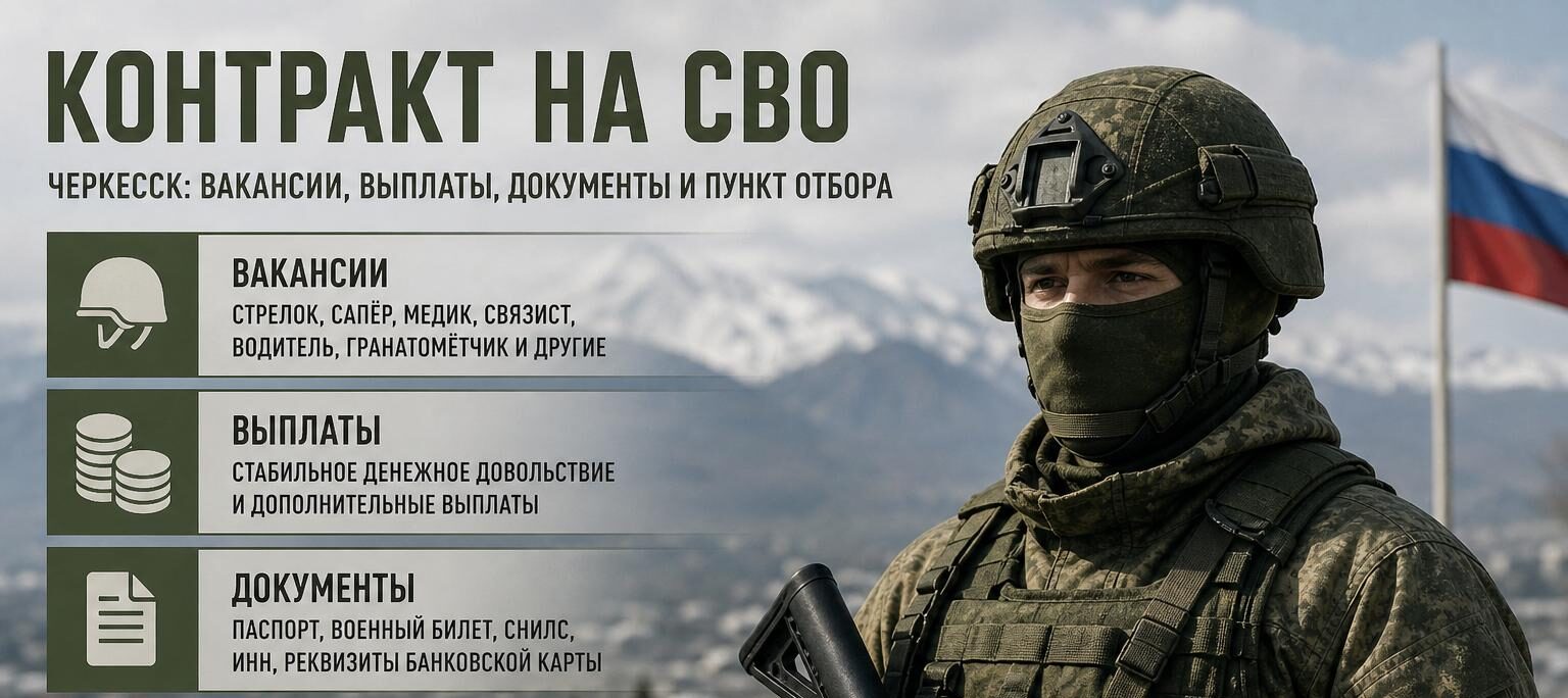 Контракт на СВО — Черкесск: вакансии, выплаты, документы и пункт отбора без лишних слов