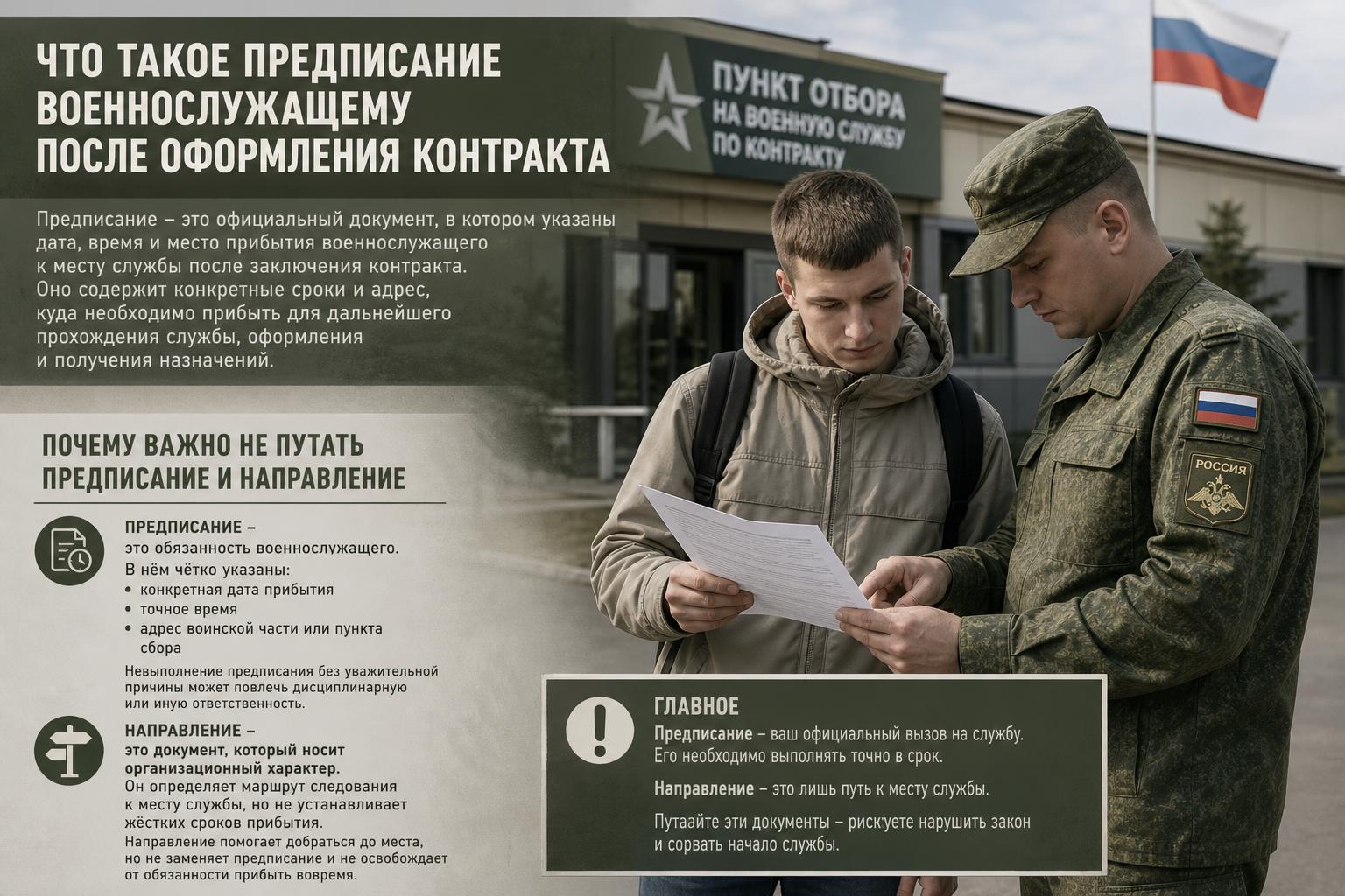 Что такое предписание военнослужащему после оформления контракта. Почему важно не путать предписание и направление Что такое предписание военнослужащему после оформления контракта. Почему важно не путать предписание и направление