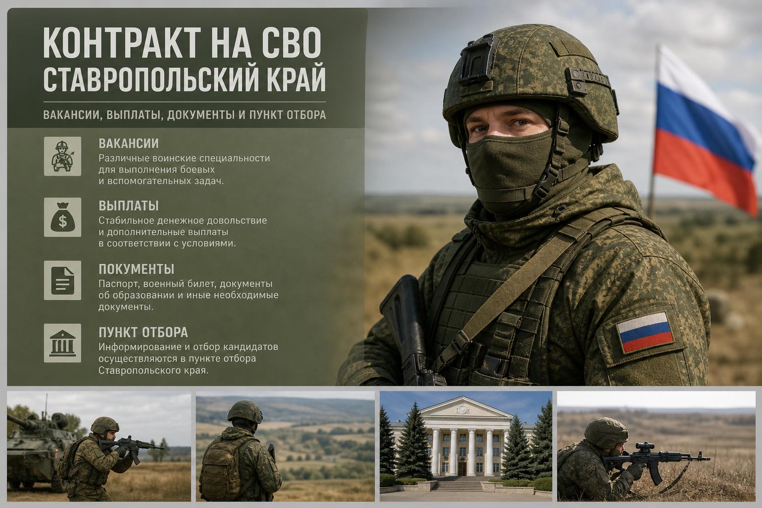 Контракт на СВО в Ставропольском крае: вакансии, выплаты, документы и пункт отбора