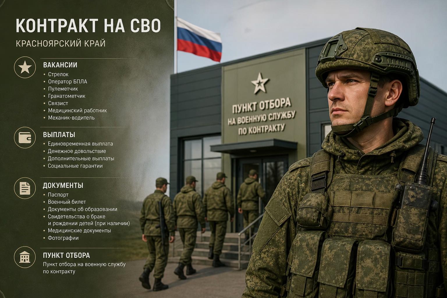 Контракт на СВО — Красноярский край: вакансии, выплаты, документы и пункт отбора. Какие документы нужны для оформления Контракт на СВО — Красноярский край: вакансии, выплаты, документы и пункт отбора. Какие документы нужны для оформления