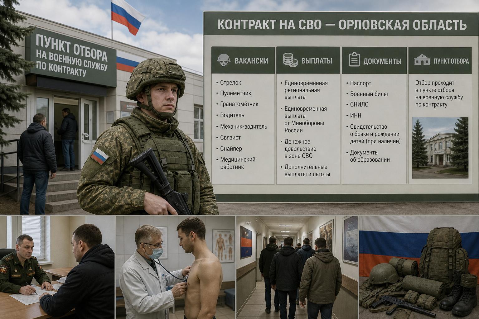 Контракт на СВО — Орловская область: вакансии, выплаты, документы и пункт отбора. Где проходит отбор и куда обращаться Контракт на СВО — Орловская область: вакансии, выплаты, документы и пункт отбора. Где проходит отбор и куда обращаться