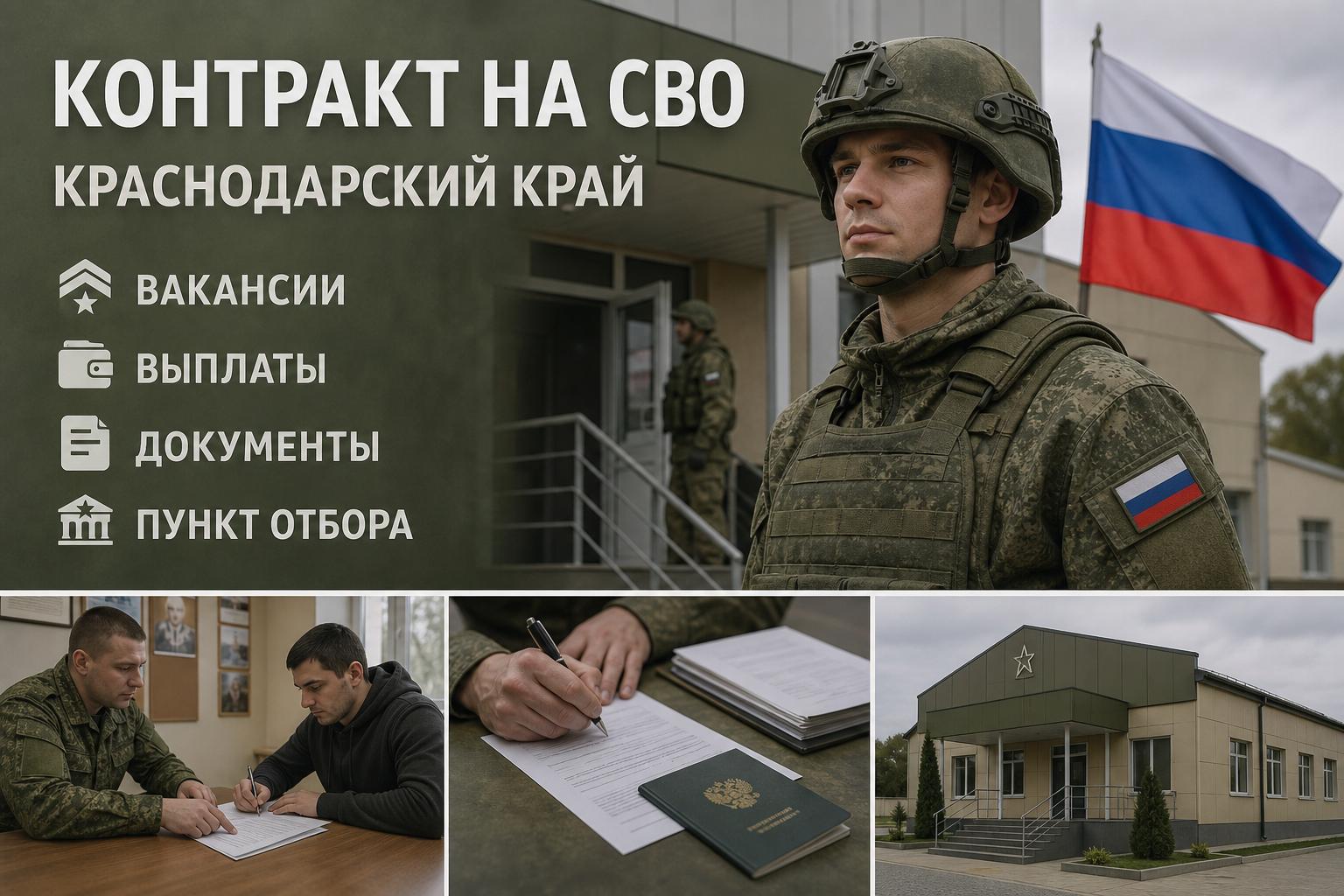 Контракт на СВО в Краснодарском крае: какие есть вакансии, какие выплаты предусмотрены и как устроен пункт отбора