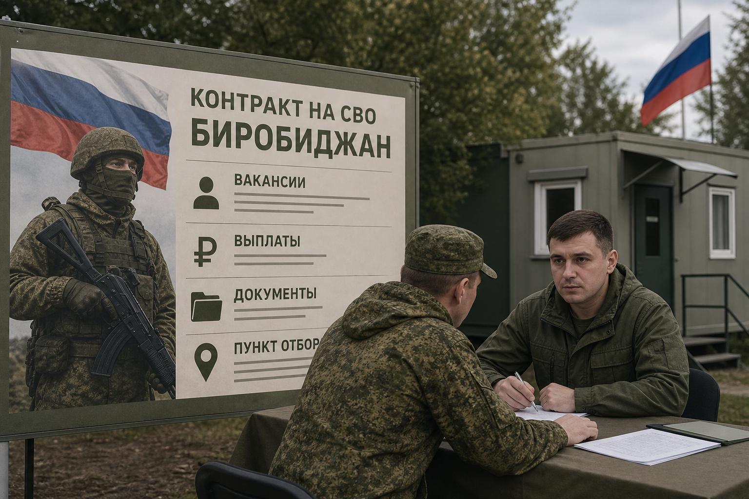 Контракт на СВО — Биробиджан: вакансии, выплаты, документы и пункт отбора